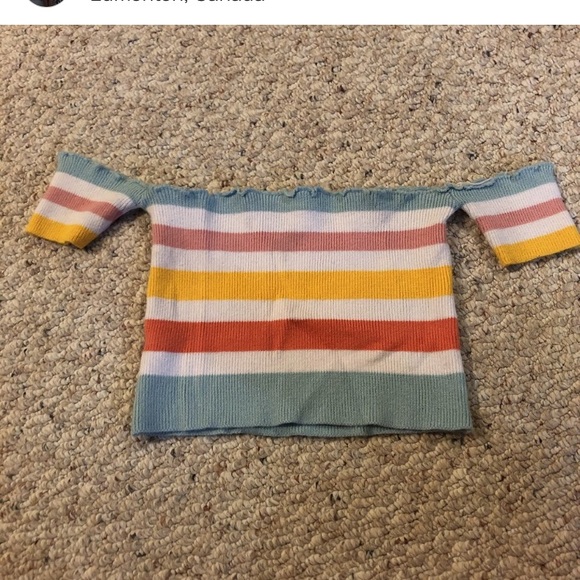 Knit off the shoulder crop top - Picture 1 of 1